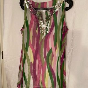 Sequin embellished tank style tunic size L